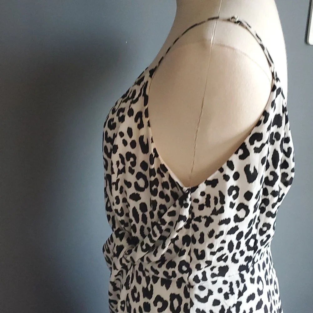 black white faux wrapped dress size s - Picture 6 of 11